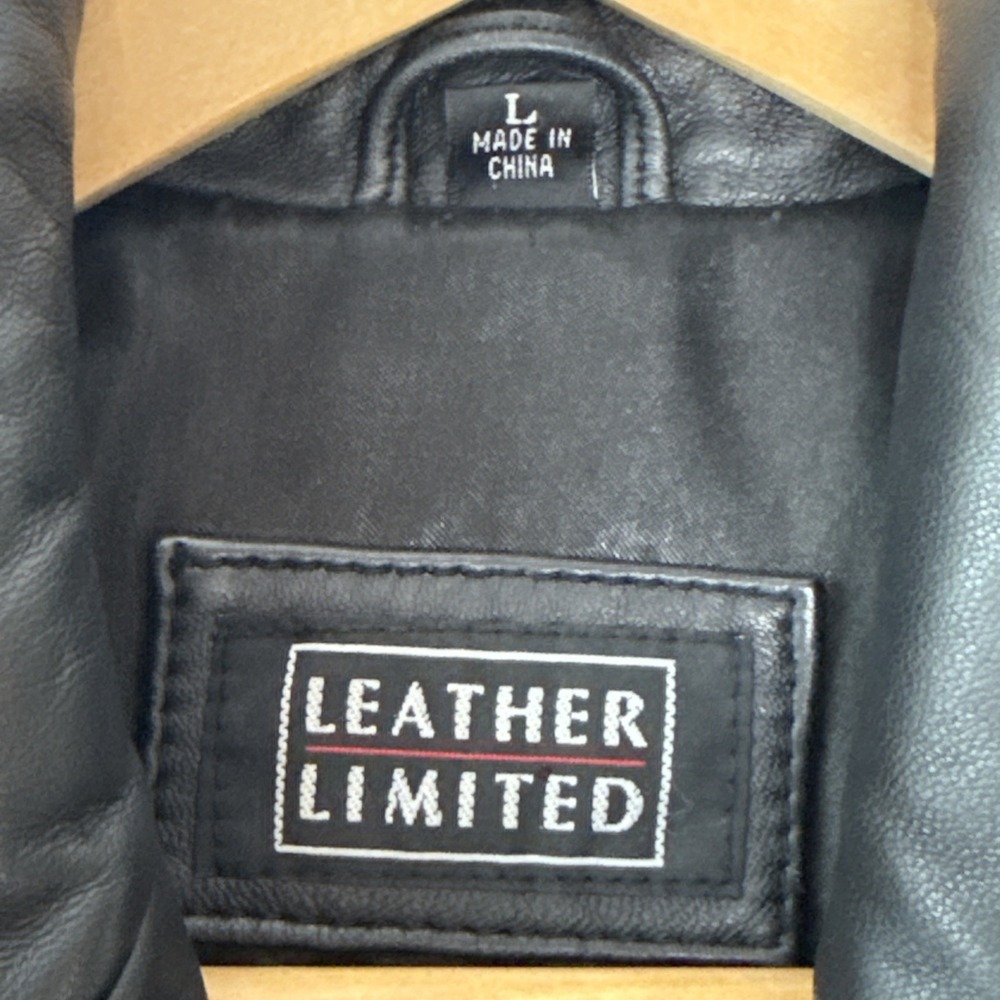 Genuine Leather Limited Women's Black Size Large, Long, Trenchcoat Jacket EUC - Picture 5 of 12